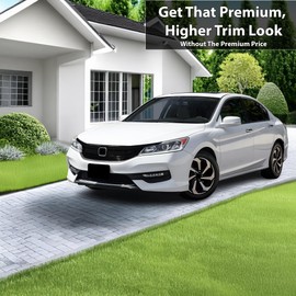 BOGAR TECH DESIGNS Front Chrome Delete Overlay Compatible with Honda Accord 2016-2017, Gloss Black