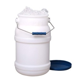 Restaurantware Met Lux 5 Gallon Commercial Ice Tote 1 With Lid Ice Carrier - With Handle Mounting Bracket White Plastic Restaurant Ice Bucket For Ice