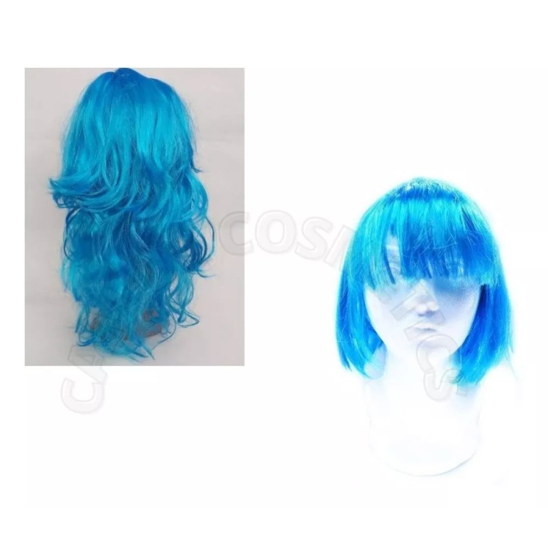 Camila Peluca De Fantasia Azul Turquesa