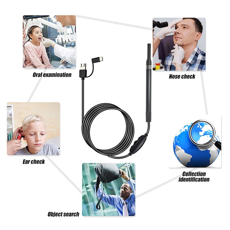 Digital Otoscope Camera Ultra Clear View 6 LED Lights IP67