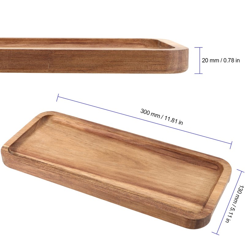 FUNSUEI 11.8 x 5.1 Inches Set of 6 Wooden Serving