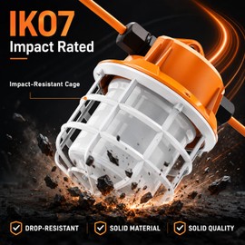 NS 100FT Construction String Lights 150W LED Industrial Grade 15000LM 5000K IP65 Linkable for Construction Sites, Temporary Work, Renovation, Jobsite,All Outdoor Lighting, with 10 Bulbs and Hook