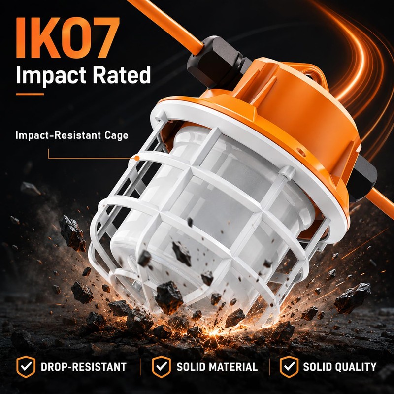 NS 100FT Construction String Lights 150W LED Industrial Grade 15000LM