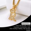U7 Girls Necklace Initial Chunky Pendant With Gold Chain R