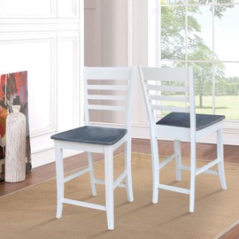International Concepts Roma Counter Stool-24 Seat Height, White/Heather gray