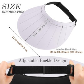 AlisOker Sun Visor Hat for Women Men Wide Brim UPF50+ Foldable Packable Shell-Patterned Seamless Adjustable Beach Sun Hats Purple