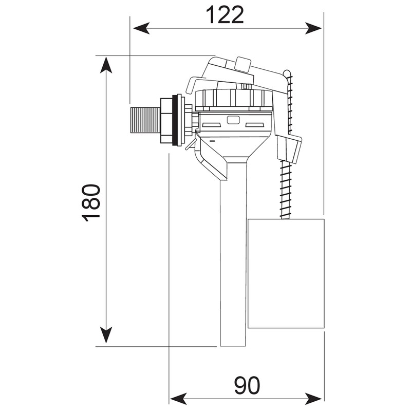 Wirquin Jollyfill 16300502 Filling Valve for Side Installation 3/8-Inch Brass