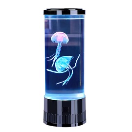 AVEKI Jellyfish Lamp, RGB Color Changing Jelly Fish Light Lamp with Remote Control, Jellyfish Table Lamp for Living Room Home Decor (Black)