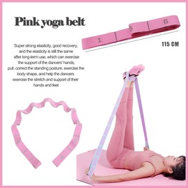 DUGEGAYL Yoga Stretch Strap, Stretching Band, Stretch Band, Gymnastics Band with 11 Bows, Highly Elastic Gymnastics Strap, Ideal Stretching Band for Hot Yoga (Pink)