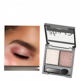 MAEPEOR Eyeshadow Duo Highly Pigmented Double Color Eye Shadow Palette Long Lasting Blendable Matte Shimmer Eyeshadow Pallete with Brush (Color 03)