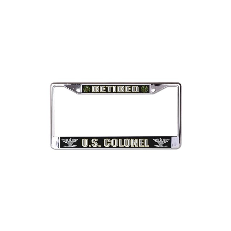 U.S. Army Retired Colonel Chrome License Plate Frame