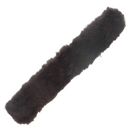 Merauno® Lambskin Neck Protector, Real Fur Horse Neck Protection for Headcollar, Bridle and Headpiece and Bridle, Protection for Straps and Chain, Lambswool (32 x 5 cm, Brown)