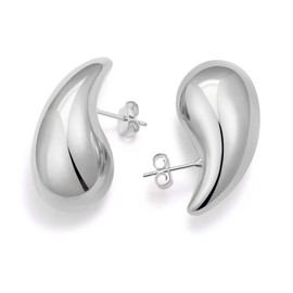 Chunky Gold Hoop Earrings For Women, Earring Dupes for Women Jewelry For Teen Girls Big Lightweight Teardrop Waterdrop with 18K Real Gold Plated Statement Trendy Jewelry Gifts, Hypoallergenic Gold