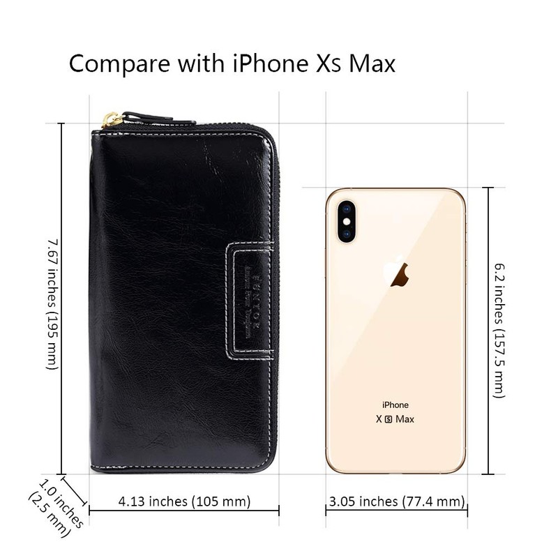 FT FUNTOR Wristlet Wallet for Women, Ladies Zip around Wallet