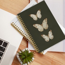 CUANFDDSF Vintage Moody Butterfly Journal Notebook School Office Supplies, Butterfly Gifts for Women Girls Butterflies Lovers Hardcover Spiral Notebook 5.5x8.3 Inch