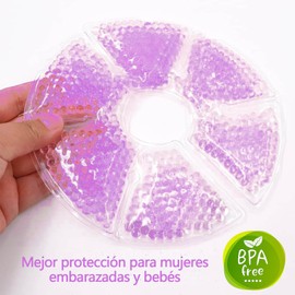 2 PCS Bolsa de Gel Terapéutica 3 en 1, Almohadillas de Gel para Lactancia Materna Reutilizable, Terapia Frio y Calor, Disminuye la Congestiòn Mamaria, Alivia el Dolor de la Lactancia, Disminuye la Congestiòn Mamaria (Rosa)