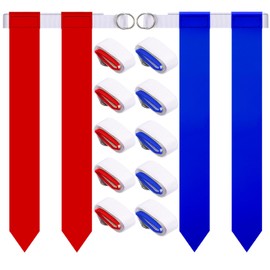 14 Player Adjustable Flag Football Set, Flag for Flag Football and Belts for Youth Kids Adults Sports Games Practices Training (Red)