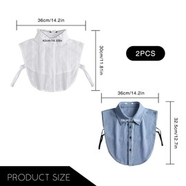 Leogony 2 PCS Fake Collar, Half Shirt Detachable Collars for Women Girls and Ladies