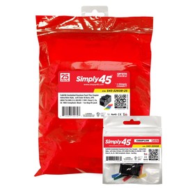 Simply45 Cat6 UTP Black Keystone Feed-Thru Coupler - 25-Pack - Inline/Slim Style, Cat6 UTP, ANSI/TIA 568.2-D, ISO/IEC 11801 Class E. Supports S45 Snap-On ID Bars - S45-3260B-25
