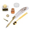 Dip Calligraphy Pen Set Owl Feather Pen Lacquer Stamp Vintage