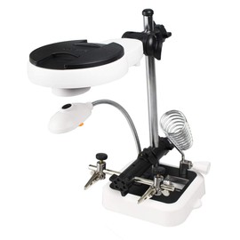 ToolUSA LED Clamp Magnifier | 3 Lenses (3.5X, 5X, 8X) | 6 LED Lights | Dual Power (Battery/USB) | 2 Clamps & Soldering Holder