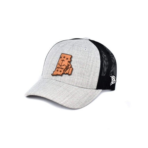 Branded Bills Rhode Island 13 Curved Trucker, Heather Grey/Black