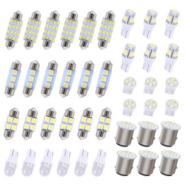 HU-Autoteile 42PCS Car Interior Combo LED Map Dome Door Trunk License Plate Light Bulbs White
