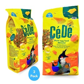 Cédé Eggfood Moist Allround Tropical Fruit – 2 Pack of Daily Diet Bird Food for Cockatiel, Canaries, Finches, Lovebird and Exotic Birds, Protein-rich Bird Supplement, Added Vitamins & Minerals