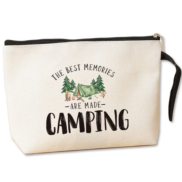 Camping Gifts for Women Girl Friends Funny Camping Bag Travel Toiletry Bag for Graduation Gifts for Her Christmas Birthday Gifts for Girls Sister Bestie Friend BBF Camping Makeup Bag - Best Memories