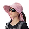 Women Sun Hats UV Protection Wide Brim Foldable Ponytail Hole