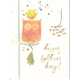PAPYRUS FATHER'S DAY CARD NIP (MSRP $4.95) OWL CARD (Q7)