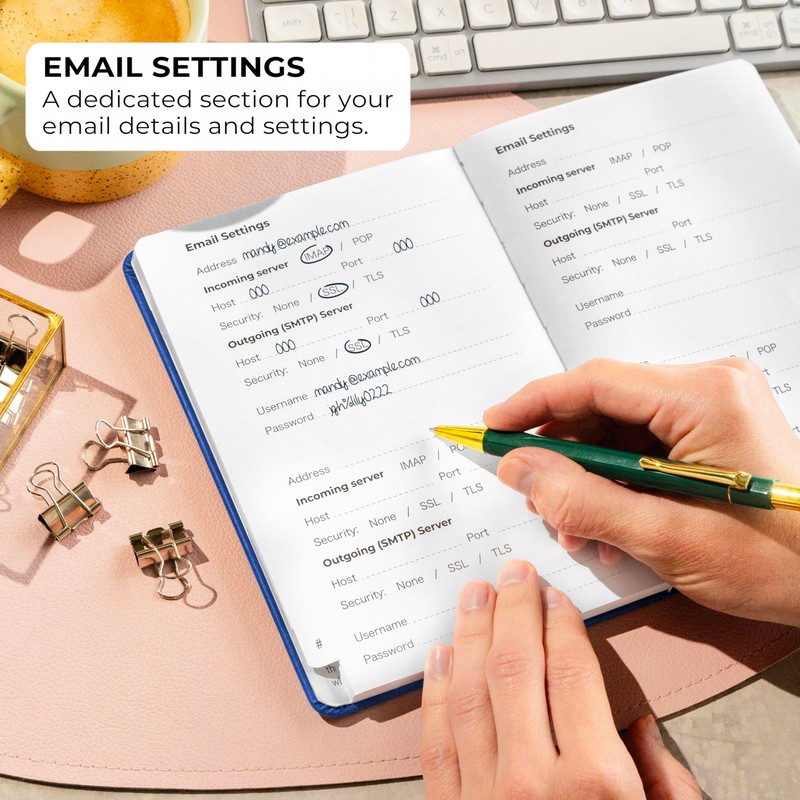 Clever Fox Password Book with alphabetical tabs. Internet Address Organizer