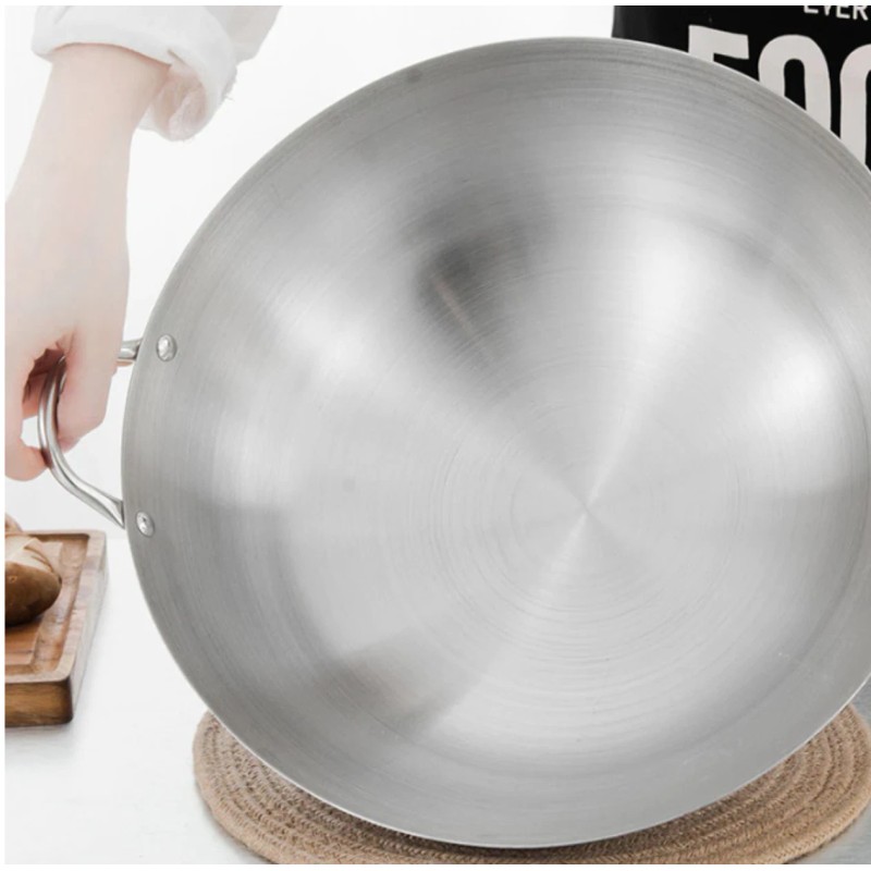 MEGA COOK 30cm Stainless Steel Wok Pan With Long &