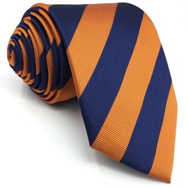 SHLAX&WING Men's Silk Necktie, Blue, Yellow, 6cm x 147cm Necktie