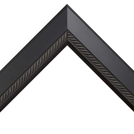 Poster Palooza 30x20 Frame Black Ornate Beveled Rope Solid Wood Picture Frame | 2 Inch Moulding Width | with UV Acrylic Plexiglass, Foam Board Backing & Hanging Hardware Included