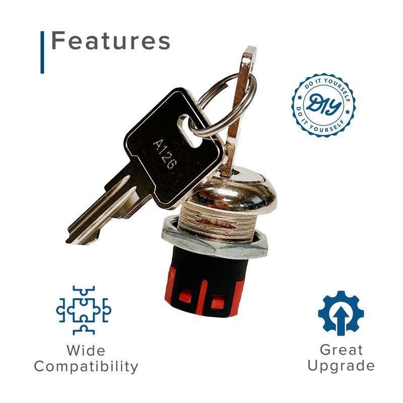 AlveyTech Key Switch with Standard Metal Head Keys for Amigo,