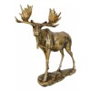 Realistic Large Bull Moose Statue In Gold Patina 11" W
