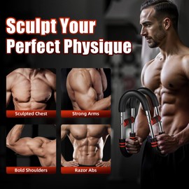 EAST MOUNT Twister Arm Trainer 20-110lb Adjustable Chest Workout Equipment for Men Women Portable Spring Resistance Muscle Builder Strength Training for Arms Chest Shoulders for Home Gym Fitness