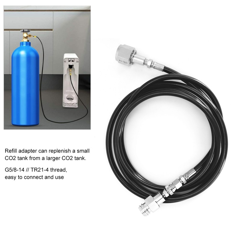 G5/8‑14 2.5m External Soda Hose Universal CO2 Gas Cylinder Refilling