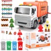 Anby families Garbage Truck Toy with 4 Dustbin Sound and