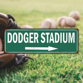 Dodger Stadium Sign Baseball Decoration Vintage Ballpark Decor Tin Signs Wall Art Plaque Sports Gift 8 x 24 Matte Finish Metal 108240073025