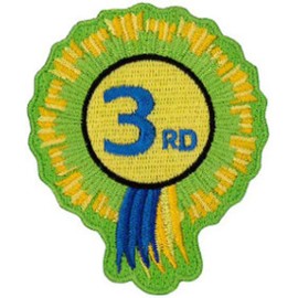 Klicnow 3rd Rosette Embroidered Patch 6cm x 8cm (3" X 2 1/2") Sew On/Iron On