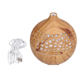180ml Wood Grain Air Humidifier USB Charging Colorful Lights Air Purifier for Home Bedroom Yoga Office
