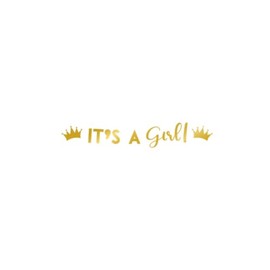 PD-Party 7025012 Cheerful Design Letter Banner Decoration | Special Theme | Party Garland - It's a Girl, Gold, 250 cm Length x 17 cm Width x 0.1 cm Height