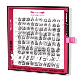 PRO Cluster Lashes 100 Pcs Lash Clusters 3D Fluffy DIY Eyelash Extension Individual Lashes Thin Band Easy to Apply at home Lashes (Tease,10-16mix)