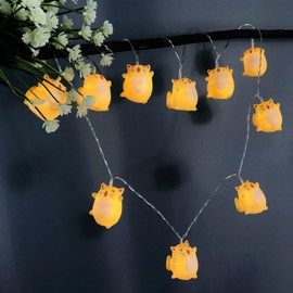Cute Totoro Light 1.65m 10LED Totoro Night Light Chinchilla String Lights Battery Powered for Kid's Bedroom Birthday Christmas Holiday Decoration (Yellow Totoro)