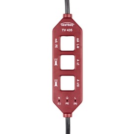Testboy TV 435 Current Measuring Adapter (Line Splitter, Adapter with Schuko Connections, Easy & 10x Load Current Measurement, Protective Conductor Current Measurement, Integrated Measuring Sockets), Red/Black