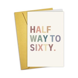 Nchigedy Funny 30th Birthday Card for Him Her, Happy 30th Birthday Card for Men Women, Humor 30 Years Old Birthday Card for Wife Husband, Half Way to Sixty