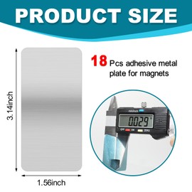18 Pcs Metal Plates for Magnet, 3.14" X1.56" Rectangular Magnetical Plates with Strong Adhesive Backing, Metal Stickers for Magnets for or Enhanced Vent Cover Sealing (No Residue) & DIY Projects