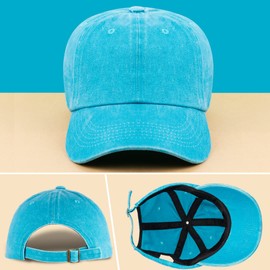 Mulor Baseball Cap Women's Men's Baseball Cap Adjustable Baseball Cap 100% Cotton, 05 Blue, Unit size